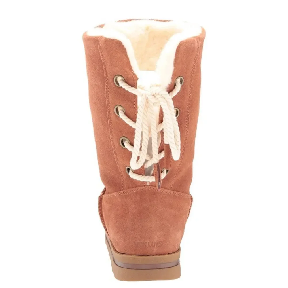 Muk Luks Ziggy Rodeo Leather Wool Blend Boots Shoes Size 6.5